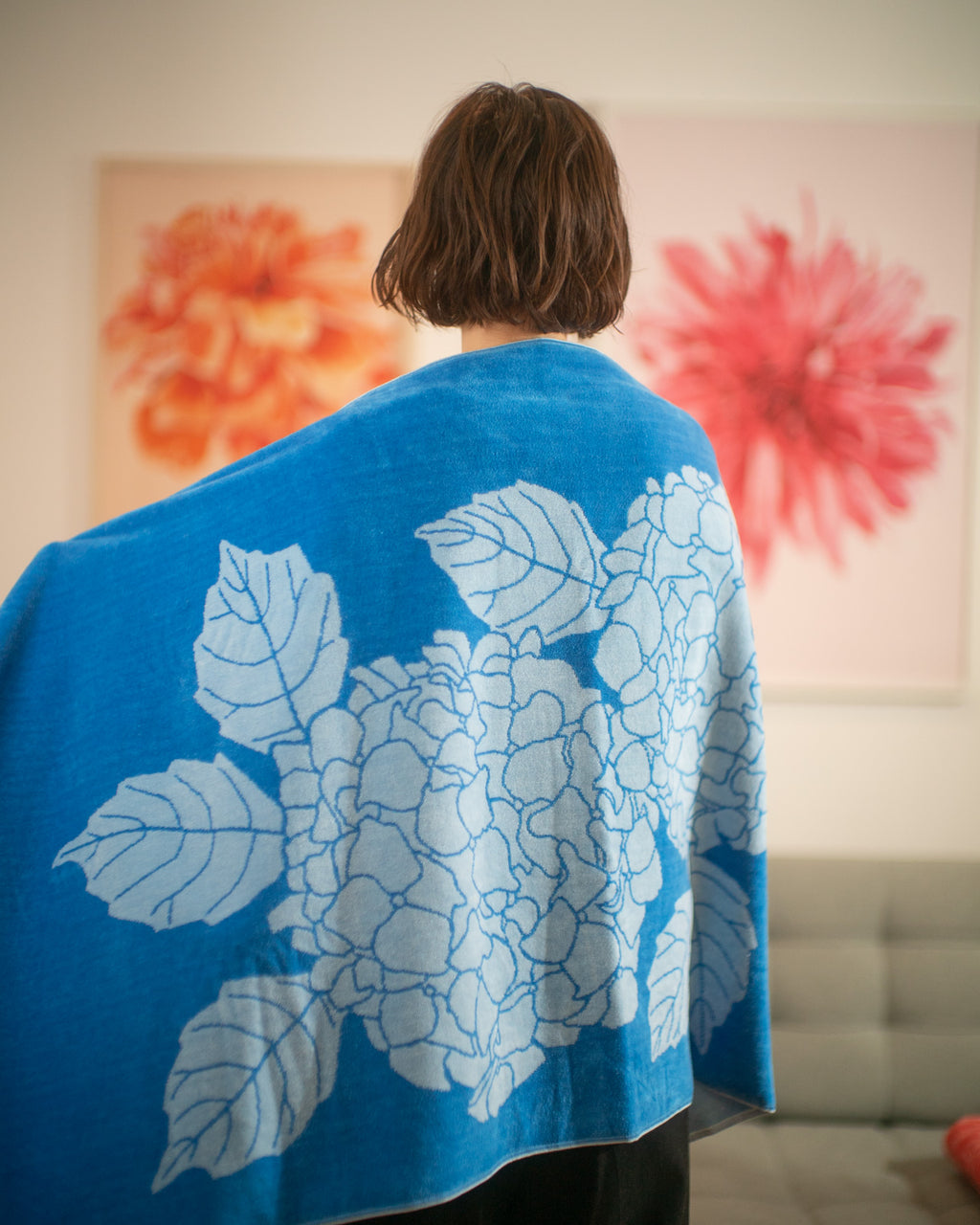 AJISAI BATH TOWEL<br>アジサイ ひざ掛けバスタオル